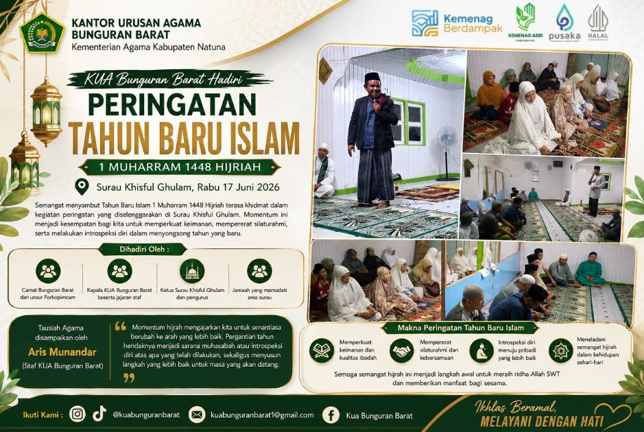 Muharram Jadi Momentum Introspeksi Diri, KUA Bunguran Barat Hadiri Peringatan Tahun Baru Islam di Surau Khisful Ghulam